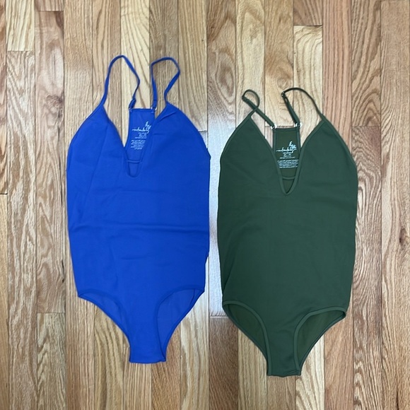 Free People Intimately Purple & Olive Move Along‎ Bodysuit Bundle - Picture 2 of 6